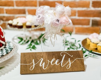 Sweets Sign - Wooden Wedding Signs - Wood -nc