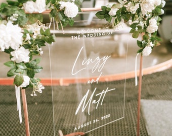Wedding welcome sign, acrylic wedding sign, wedding signs, acrylic wedding signage, custom acrylic sign, last name, engagement gift WEL012