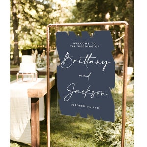 Wedding welcome sign, acrylic wedding sign, wedding signs, acrylic wedding signage, custom acrylic sign, last name, blush green blue WEL042