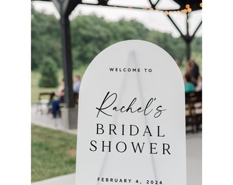 Bridal Shower Sign, arch bridal shower decorations, acrylic wedding shower sign, welcome sign, wedding signage, bridal shower ideas SHR019