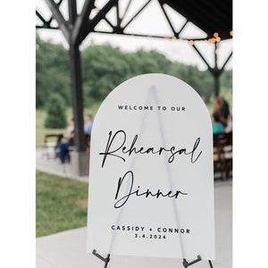 Rehearsal dinner sign, the night before sign, arch acrylic wedding welcome sign, rehearsal dinner decor, acrylic welcome sign signage TNB011