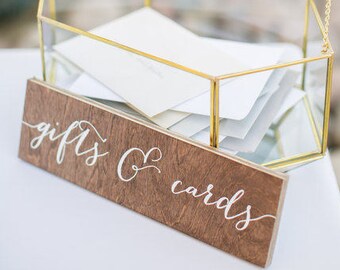 Gifts and Cards Sign - Wooden Wedding Signs - Wood -nc