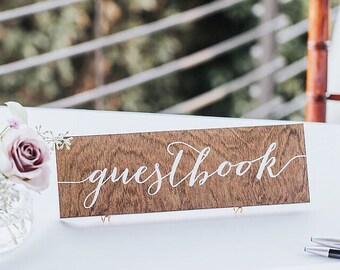 Guestbook Sign, Guest Book Sign, Wedding Guestbook sign, wood guestbook,  Please sign our guestbook, Wooden Wedding Signs - Wood -nc