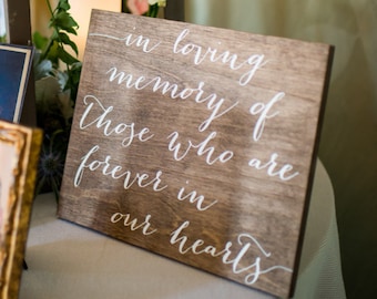 In Loving Memory Sign, In loving memory wedding sign, in loving memory, wood wedding sign, wood signs, wood in loving memory sign MEM008