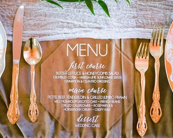 Acrylic Menu, acrylic wedding menus, lucite wedding, wedding menus, acrylic dinner menu, menus, acrylic wedding signs -in