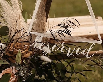 Reserved Sign, Wedding Reserved Sign, Reserved Wedding Sign, Gold Reserved Chair Sign, Reserved Table Sign, Acrylic Wedding Sign RES002