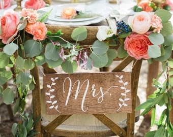 Mr and Mrs Signs, Mr and Mrs Chair Signs, Mr and Mrs, Mr Mrs Table Sign,  Wooden Wedding Signs, Mr Mrs signs, Mr Mrs chair signs -nc
