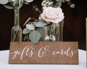 Gifts and Cards Sign - Wooden Wedding Signs - Wood -nc
