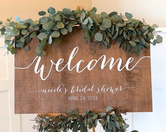 Welcome Sign, Bridal Shower Welcome Sign, Wedding Shower Sign, Baby Shower Welcome Sign, Engagement Party Sign, Wood Wedding Signs, ww1 -c