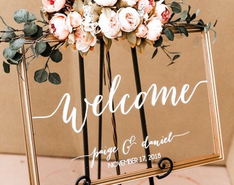 Wedding welcome sign, acrylic wedding sign, wedding signs, acrylic wedding signage, custom acrylic sign, last name, engagement gift WEL000