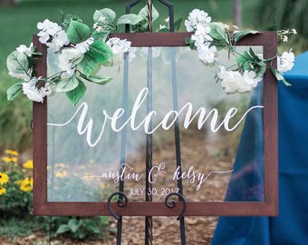 Wedding Welcome Sign - Wedding Signs - Acrylic Wedding Sign - Lucite Wedding Sign - Wedding Signs - Acrylic - Acrylic Wedding Sign WEL001