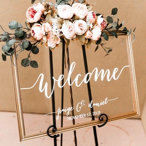Wedding welcome sign, acrylic wedding sign, wedding signs, acrylic wedding signage, custom acrylic sign, last name, engagement gift WEL000