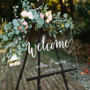 Wedding welcome sign, acrylic wedding sign, wedding signs, acrylic wedding signage, custom acrylic sign, last name, engagement gift WEL001 image 5