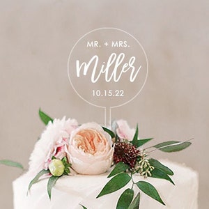 Wedding Cake Topper, Modern Acrylic Wedding Cake Topper, Personalized Cake Topper, Lucite Wedding Signs, Wedding Decor Modern Decorations -c