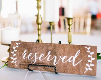 Reserved Sign, Wedding Reserved Sign, Reserved Wedding Sign, Reserved Chair Sign, Reserved Table Sign, Wooden Wedding Signs, Wedding Sign-nc