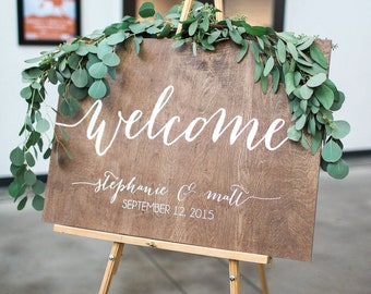 Wedding Welcome Sign, Welcome sign, Wedding Wood Welcome Sign, Wedding sign, Acrylic Wedding Sign, Wood Wedding Sign, Rustic modern WEL000