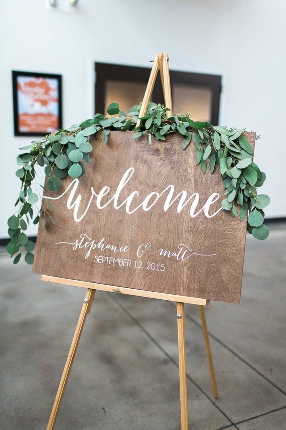 Wedding Welcome Sign, Welcome sign, Wedding Wood Welcome Sign, Wedding sign, Acrylic Wedding Sign, Wood Wedding Sign, Rustic modern WEL000