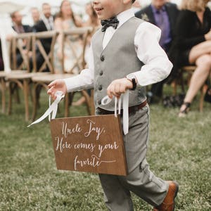 Here comes the Bride Sign, Ringer Bearer, Flower Girl Don't worry ladies, i'm still single Wooden Wedding Signs Wood HCB001 image 10