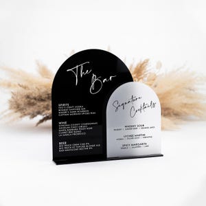 Bar Menu Sign, arch wedding bar menu, wedding menu sign, arched, wedding drinks, signature cocktail wedding sign, custom sign modern DBL03A
