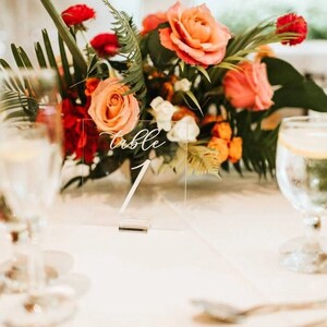 Wedding Table Numbers Acrylic
