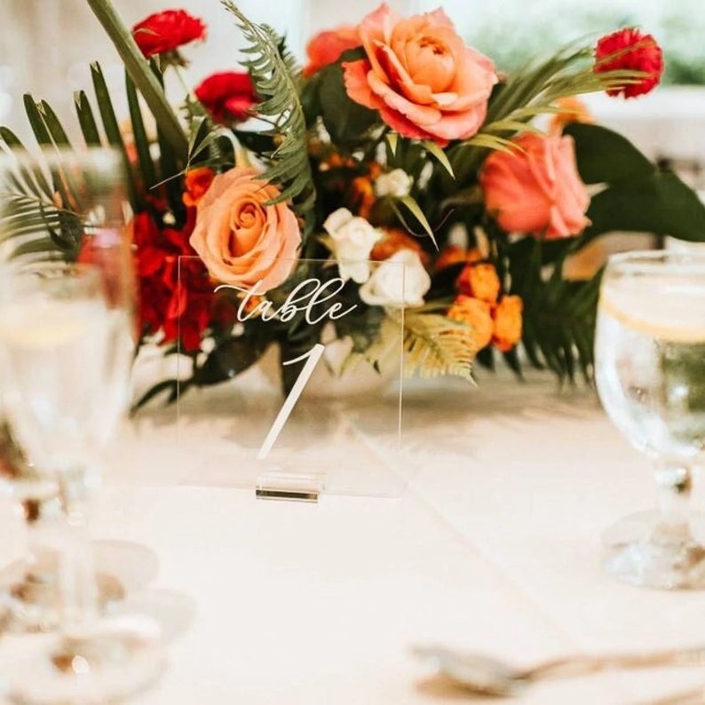 Wedding Table Numbers Acrylic