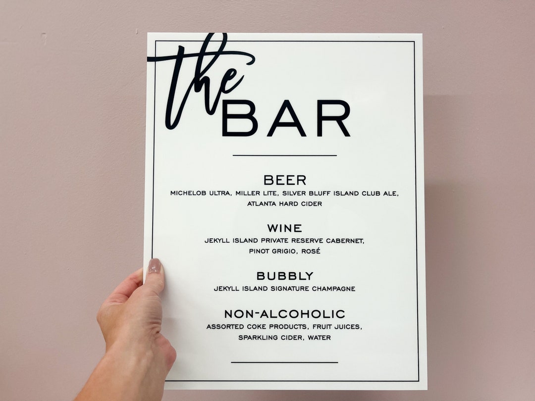 Bar Menu Sign, Wedding Bar Menu, Wedding Menu Sign, Signature Drink ...