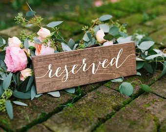 Reserved Sign, Wedding Reserved Sign, Reserved Wedding Sign, Reserved Chair Sign, Reserved Table Sign, Wooden Wedding Signs, Wedding -nc