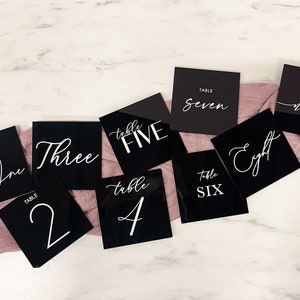 Wedding Table Numbers Acrylic