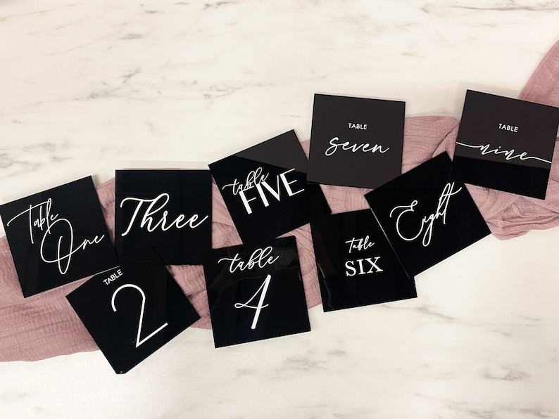Wedding Table Numbers Acrylic
