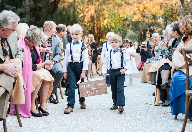 Here comes the Bride Sign, Ringer Bearer, Flower Girl Don't worry ladies, i'm still single Wooden Wedding Signs Wood HCB001 image 6