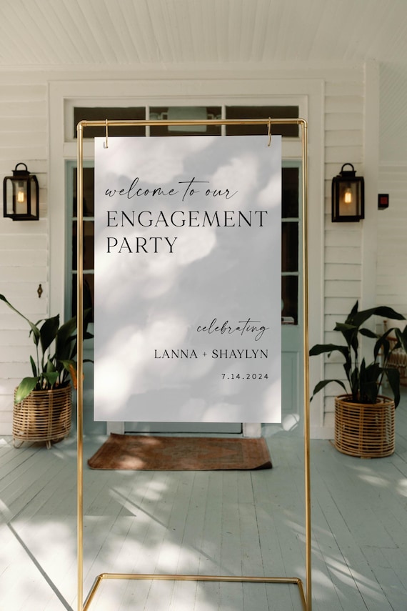 engagement party sign, engagement sign, acrylic welcome sign, engagement welcome sign, engaged, personalized sign, engagement welcome ENG004