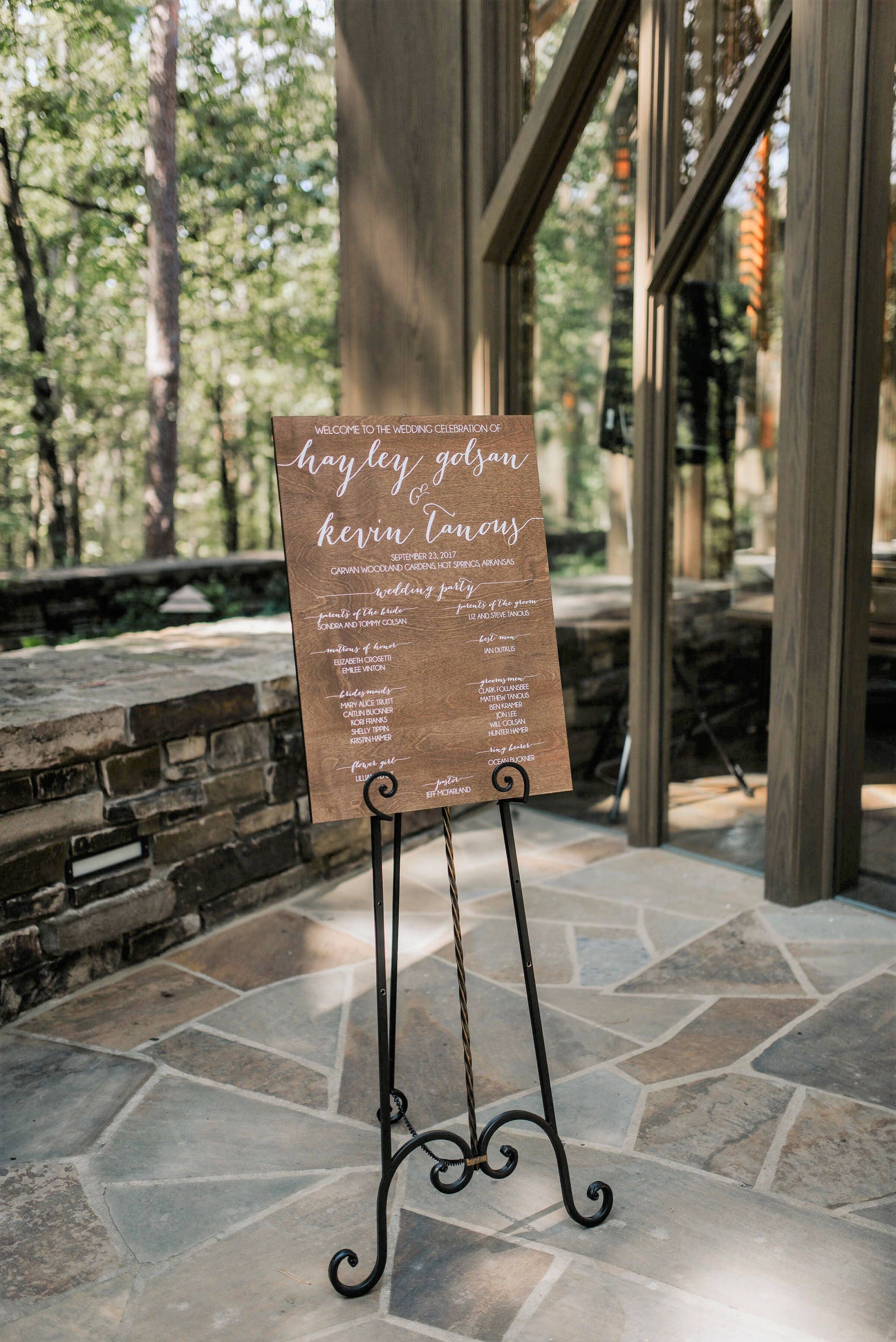 Wedding Program Sign, Wood Ceremony Sign, Wedding Party Sign, Rustic ...