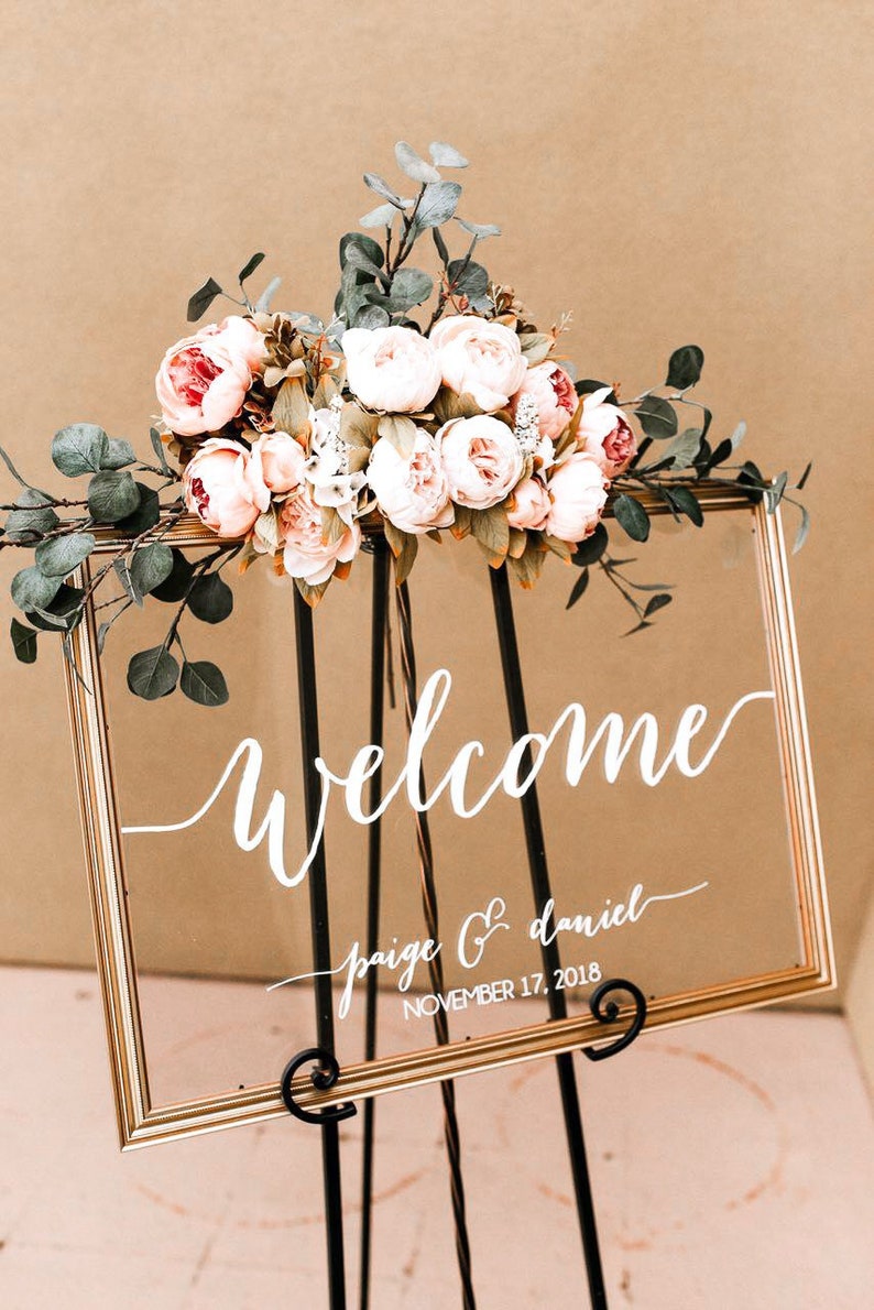 Wedding Welcome Sign  Wedding Signs  Acrylic Wedding Sign  image 0