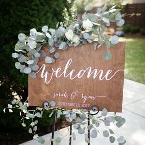 Wedding Welcome Sign, Welcome sign, Wedding Wood Welcome Sign, Wedding sign, Acrylic Wedding Sign, Wood Wedding Sign, Rustic modern WEL000 image 5