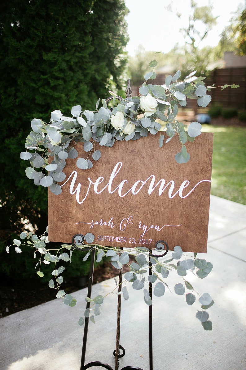 Wedding Welcome Sign, Welcome sign, Wedding Wood Welcome Sign, Wedding sign, Acrylic Wedding Sign, Wood Wedding Sign, Rustic modern WEL000 image 5