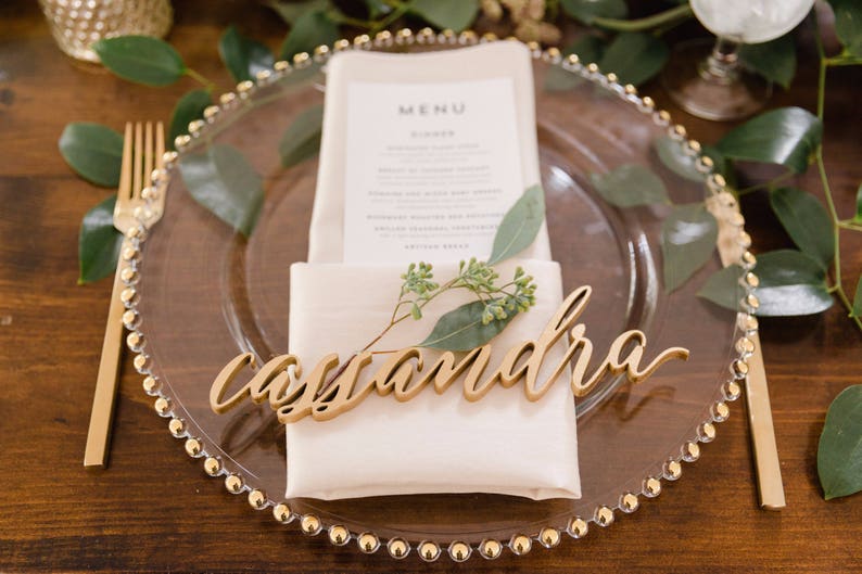 Wood cut place cards Laser cut place cards wedding place Etsy