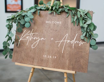 Wedding Welcome Sign, Welcome sign, Wedding Wood Welcome Sign, Modern Wedding sign, Wood Wedding Sign, Wooden Wedding Sign Rustic WEL002-c