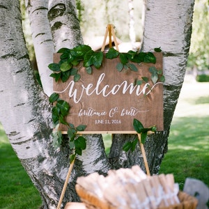 Wedding Welcome Sign, Welcome sign, Wedding Wood Welcome Sign, Wedding sign, Acrylic Wedding Sign, Wood Wedding Sign, Rustic modern WEL000 image 6