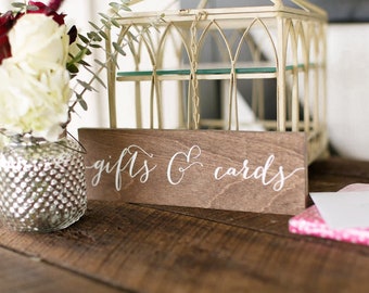 Gifts and Cards Sign - Wooden Wedding Signs - Wood -nc