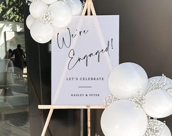 engagement party sign, engagement sign, acrylic welcome sign, engagement welcome sign, engaged, personalized sign, engagement welcome ENG002