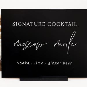 Signature cocktail Sign, wedding drinks bar menu, Signature drinks, lucite wedding menu, wedding sign, bar menu, modern wedding decor SIG009