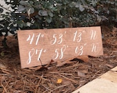 Latitude Longitude Sign - Calligraphy - Wooden Wedding Signs - Wood