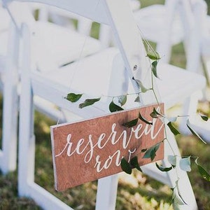 Reserved Row Sign, Wedding Reserved Sign, Reserved Wedding Sign, Reserved Chair Sign, Wooden Wedding Signs, Wedding Signs -nc
