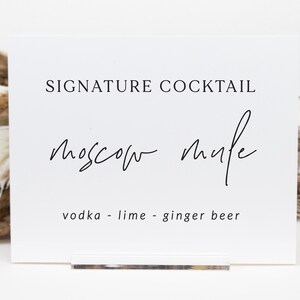 Signature cocktail Sign, wedding drinks bar menu, Signature drinks, lucite wedding menu, wedding sign, bar menu, modern wedding decor SIG009