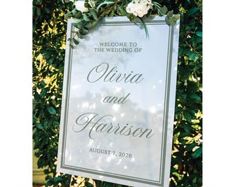 Wedding welcome sign, traditional acrylic wedding sign, entrance wedding board, acrylic wedding signage, custom acrylic sign TRA001