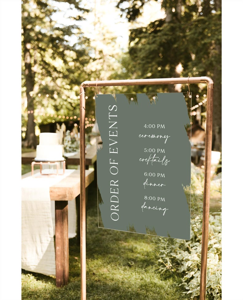 Wedding Schedule Sign, Acrylic Wedding Timeline Sign, Order of Events ...