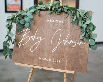 Welcome Sign, Baby Shower Welcome Sign, Baby Shower Sign, Baby Shower Welcome Sign, Party Sign, Wood Wedding Signs, Shower Sign Wood SHR002