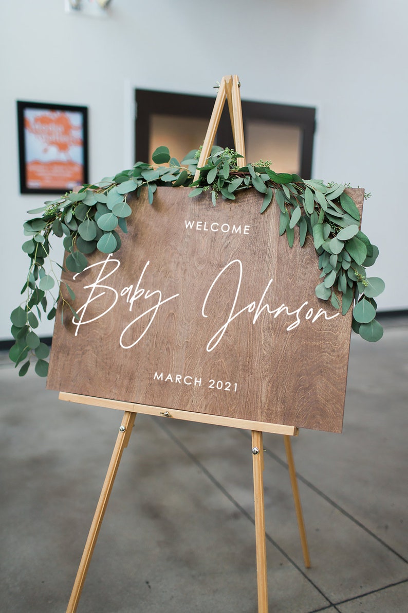 Welcome Sign, Baby Shower Welcome Sign, Baby Shower Sign, Baby Shower Welcome Sign, Party Sign, Wood Wedding Signs, Shower Sign Wood SHR002 image 1