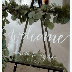 Wedding welcome sign, acrylic wedding sign, wedding signs, acrylic wedding signage, custom acrylic sign, last name, engagement gift WEL001 image 1