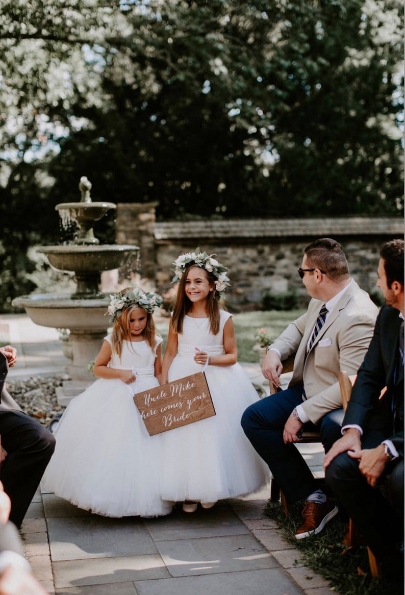 Here comes the Bride Sign, Ringer Bearer, Flower Girl Don't worry ladies, i'm still single Wooden Wedding Signs Wood HCB001 image 4